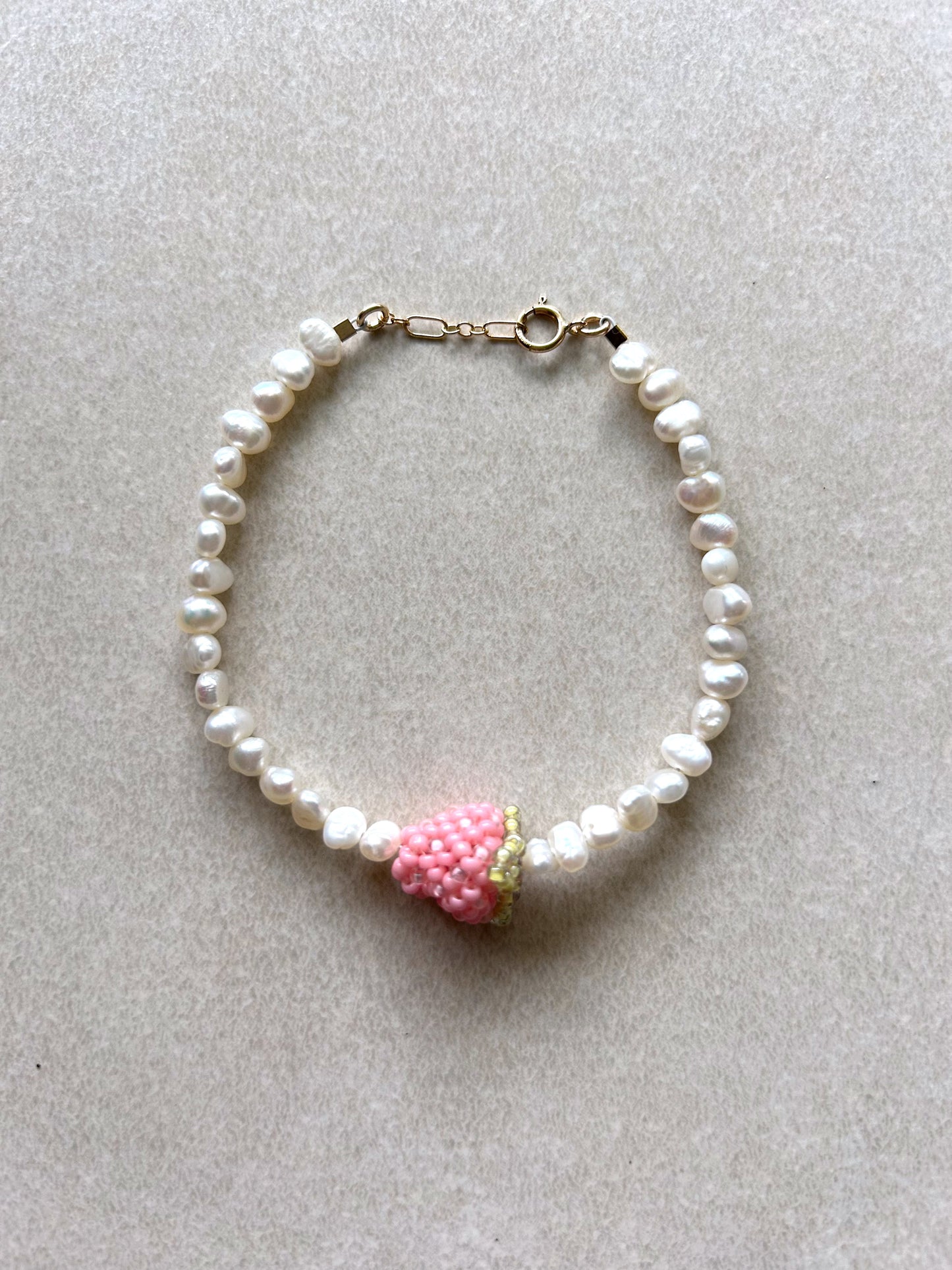 Pearls & Strawberry Bracelet